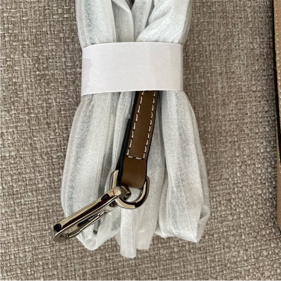 Mini Geo Panel Structured Bicolor Top Handle Bag - Taupe & Brown - Picture 11 of 13